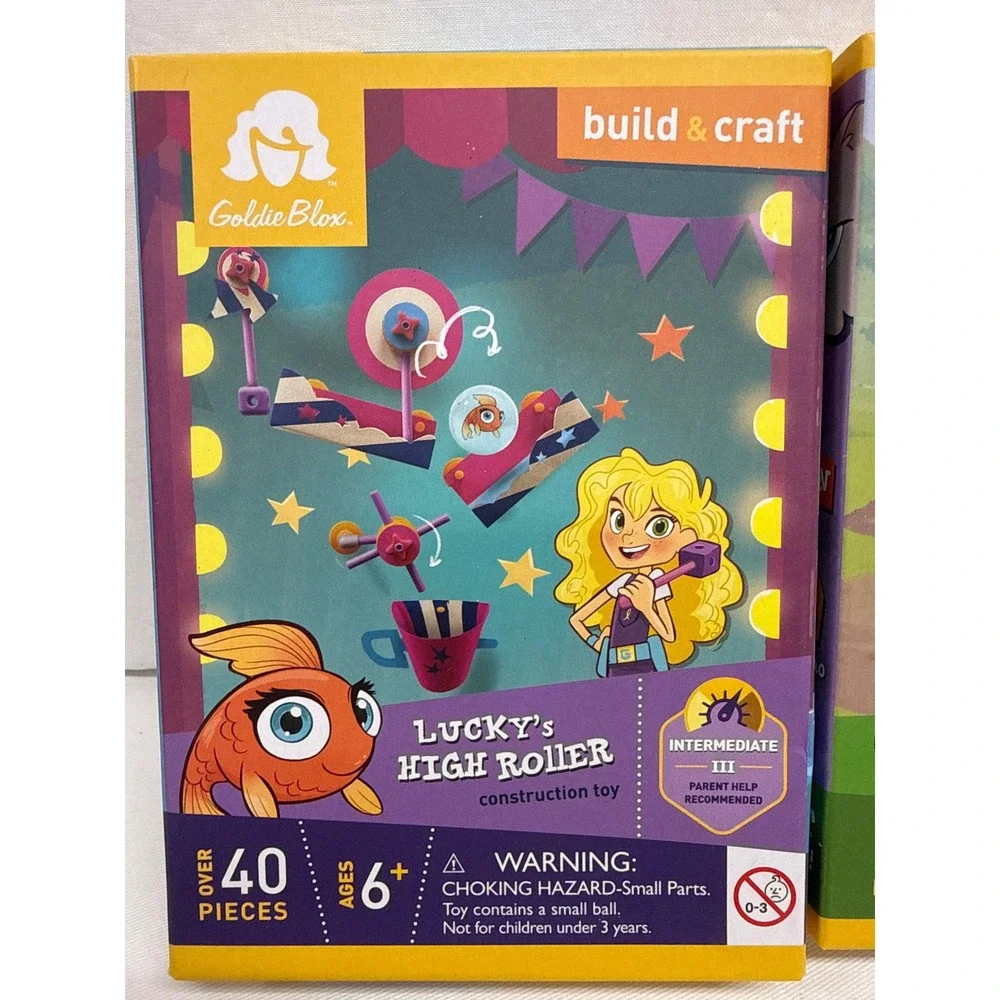 GoldieBlox Build & Craft Lucky's High Roller & Benjamin's Cat Nook STEM Toy Set